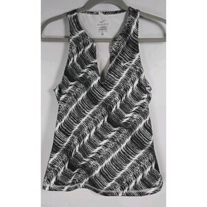 NIKE DRI FIT Activewear Womens Size Medium Top Sleeveless Racer Back Black White